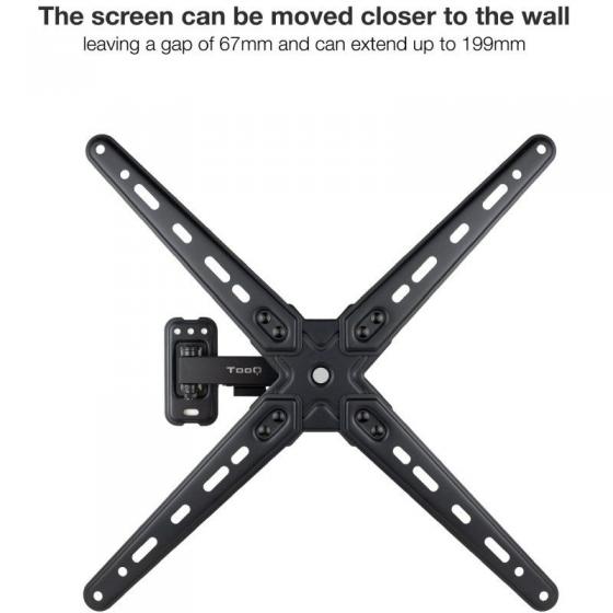 Soporte de Pared Extensible/ Giratorio/ Inclinable TooQ LP1355TN-B para TV de 13-55'/ hasta 25kg