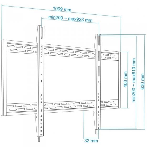 Soporte de Pared Fijo TooQ LP41130F-B para TV de 60-100'/ hasta 130kg