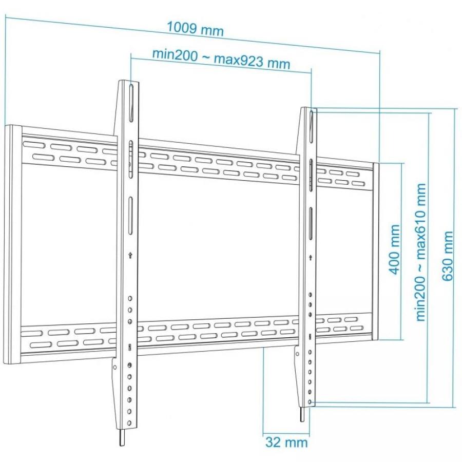 Soporte de Pared Fijo TooQ LP41130F-B para TV de 60-100'/ hasta 130kg