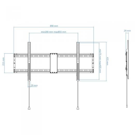 Soporte de Pared Fijo TooQ LP4390F-B para TV de 43-90'/ hasta 70kg