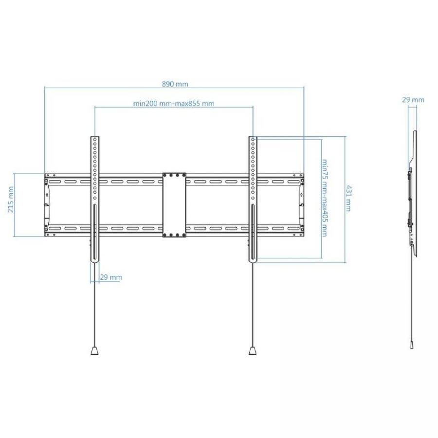 Soporte de Pared Fijo TooQ LP4390F-B para TV de 43-90'/ hasta 70kg
