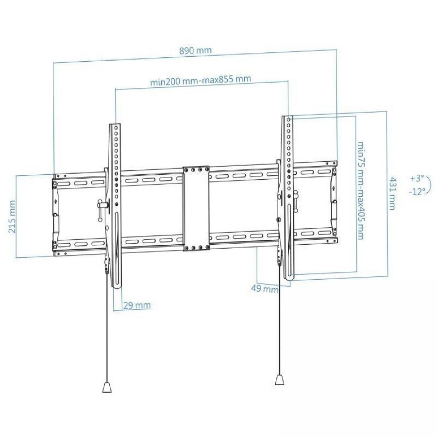 Soporte de Pared Inclinable TooQ LP4391T-B para TV de 43-90'/ hasta 70kg