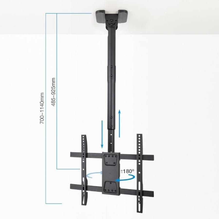Soporte de Techo Giratorio/ Inclinable/ Nivelable TooQ LPCE1175TSLI-B para TV de 32-75'/ hasta 60kg