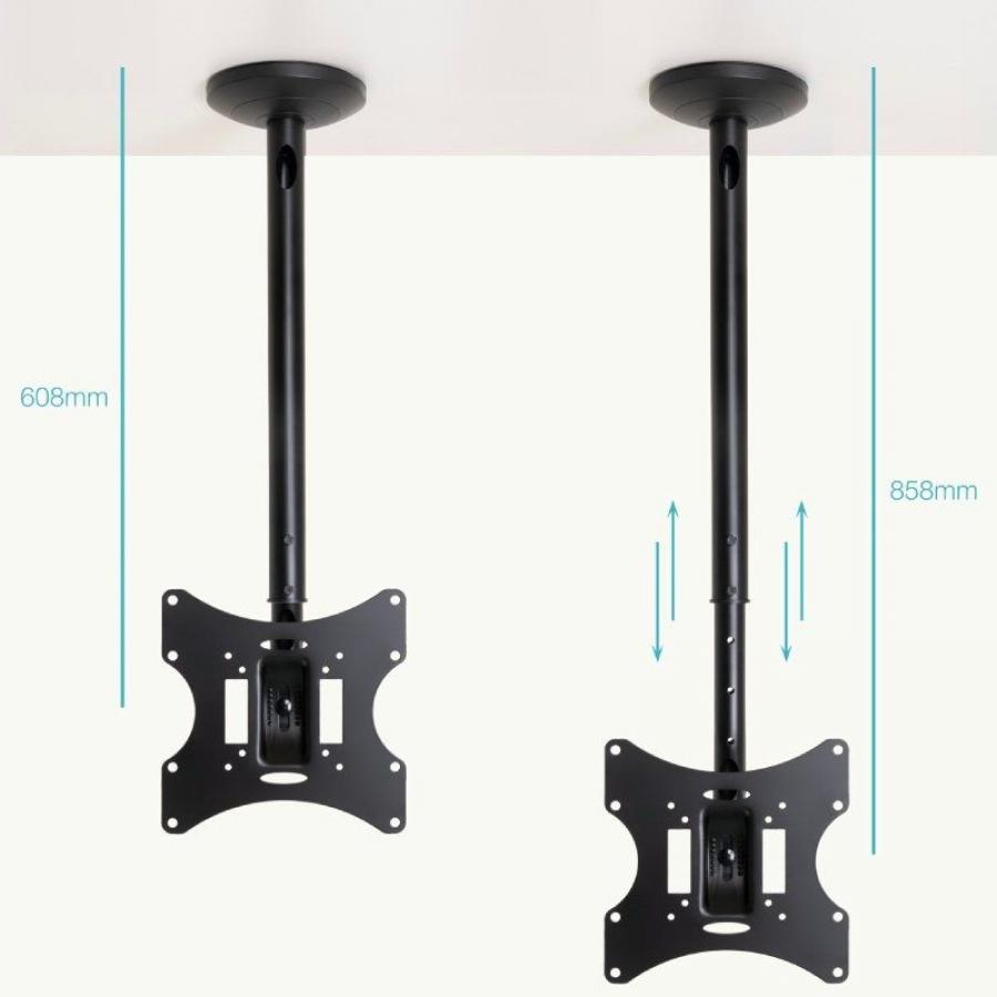 Soporte de Techo Giratorio/ Inclinable/ Nivelable TooQ LPCE2301TSLI-B para TV de 23-42'/ hasta 30kg