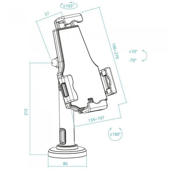 Soporte de Mesa/Pared para Smartphone/Tablet TooQ TQTDS0812/ Antirrobo/ Negro