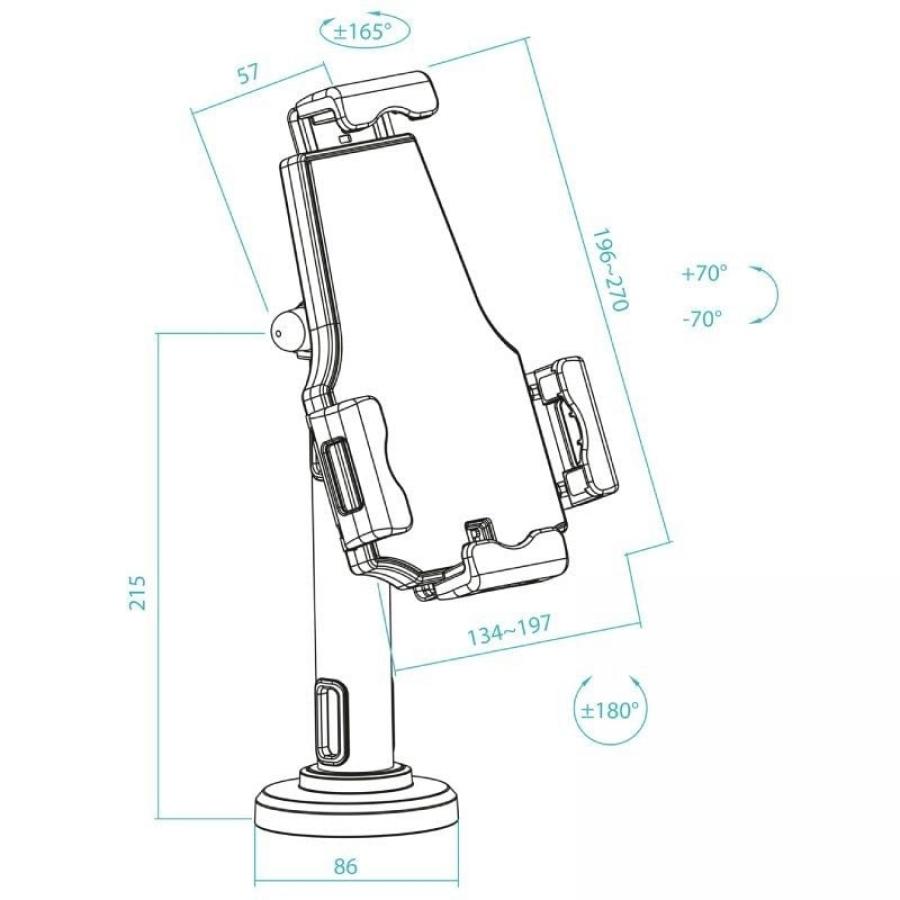 Soporte de Mesa/Pared para Smartphone/Tablet TooQ TQTDS0812/ Antirrobo/ Negro