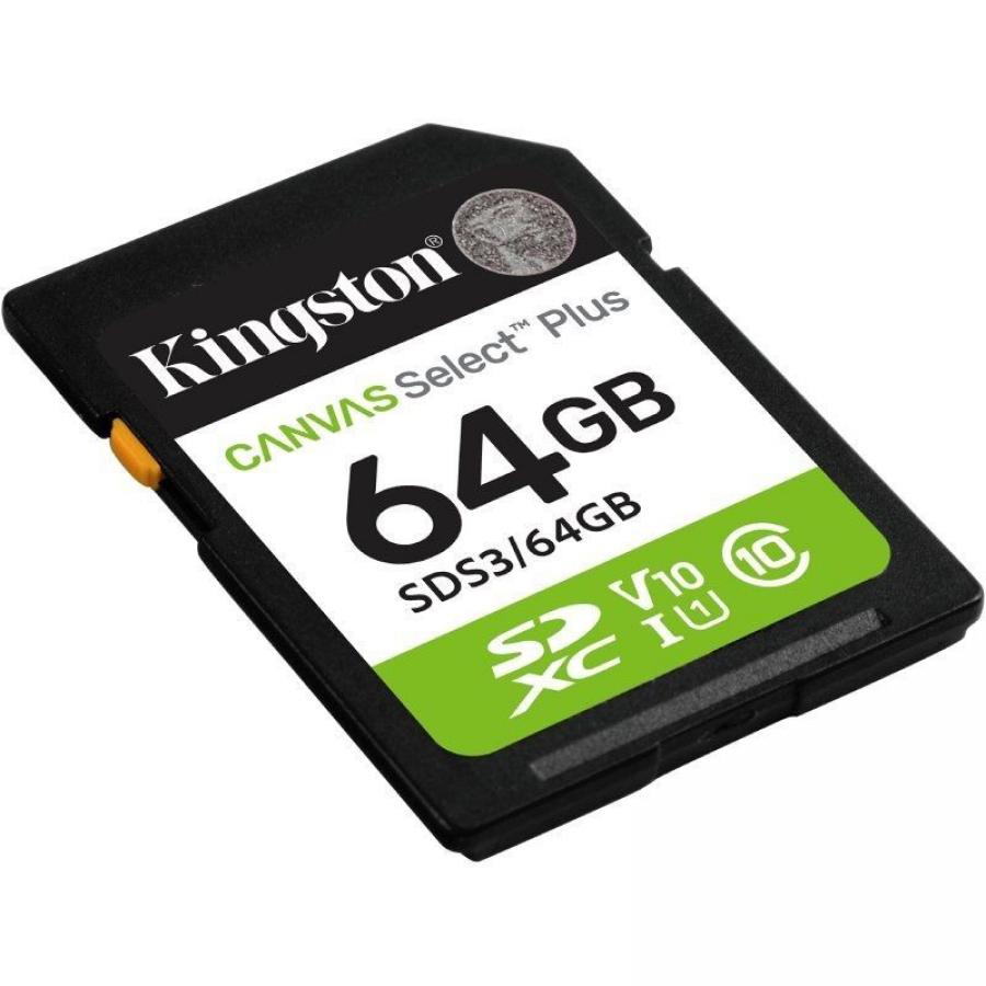 Tarjeta de Memoria Kingston CANVAS Select Plus 64GB SD XC/ Clase 10/ 100MBs