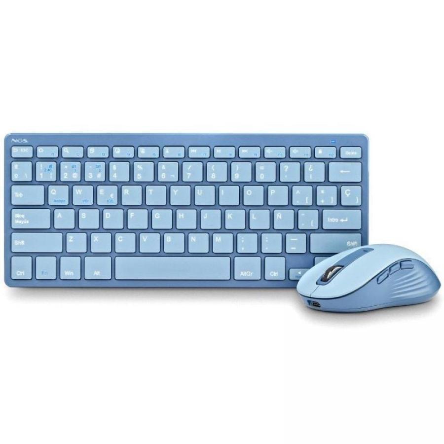 Teclado y Ratón Inalámbricos NGS Fantasy Kit Blue/ Azul