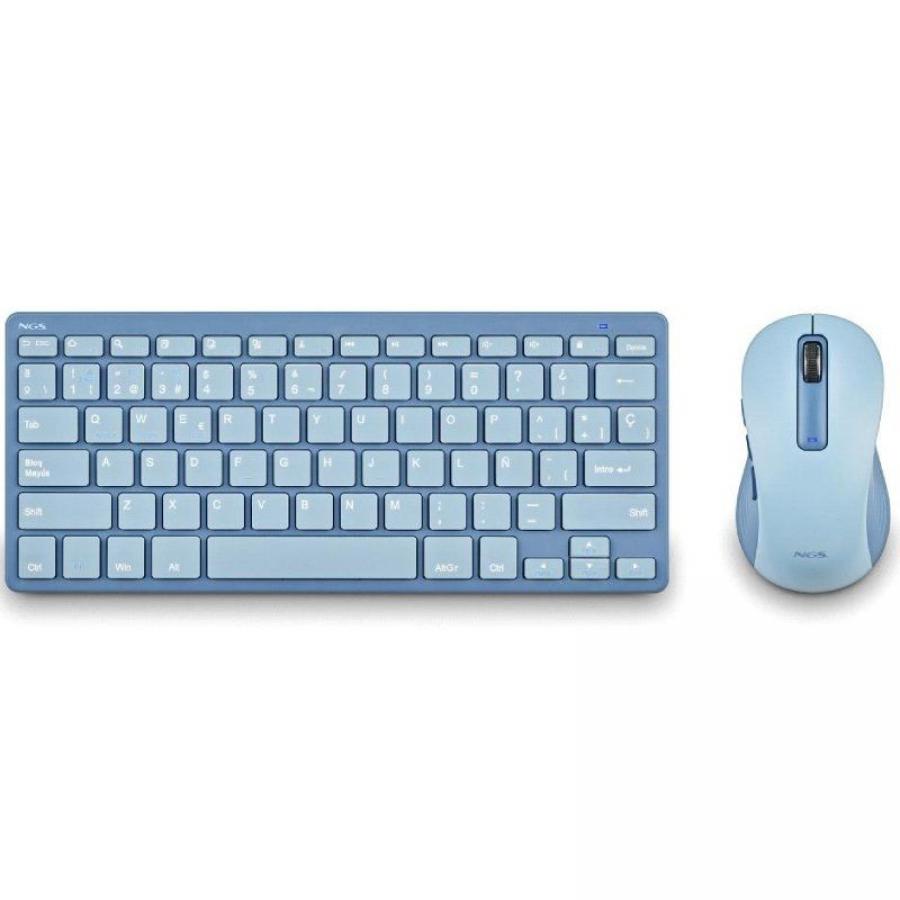 Teclado y Ratón Inalámbricos NGS Fantasy Kit Blue/ Azul