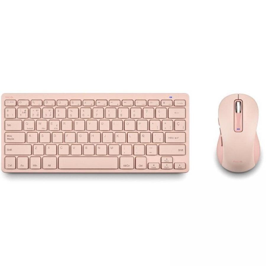 Teclado y Ratón Inalámbricos NGS Fantasy Kit Pink/ Rosa