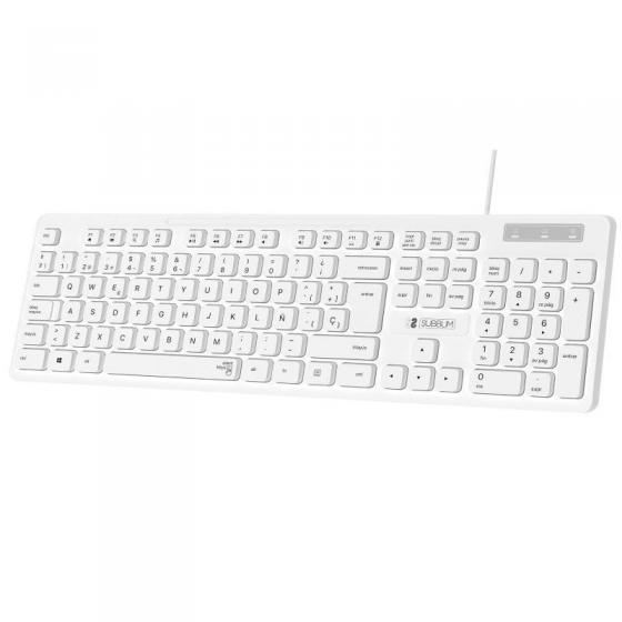 Teclado Subblim Business Slim Silencioso/ Blanco