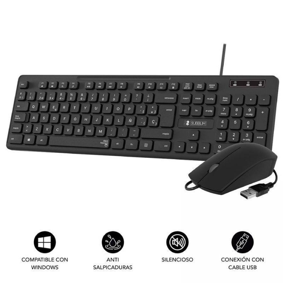 Teclado y Ratón Subblim Combo Business Slim CSSK01