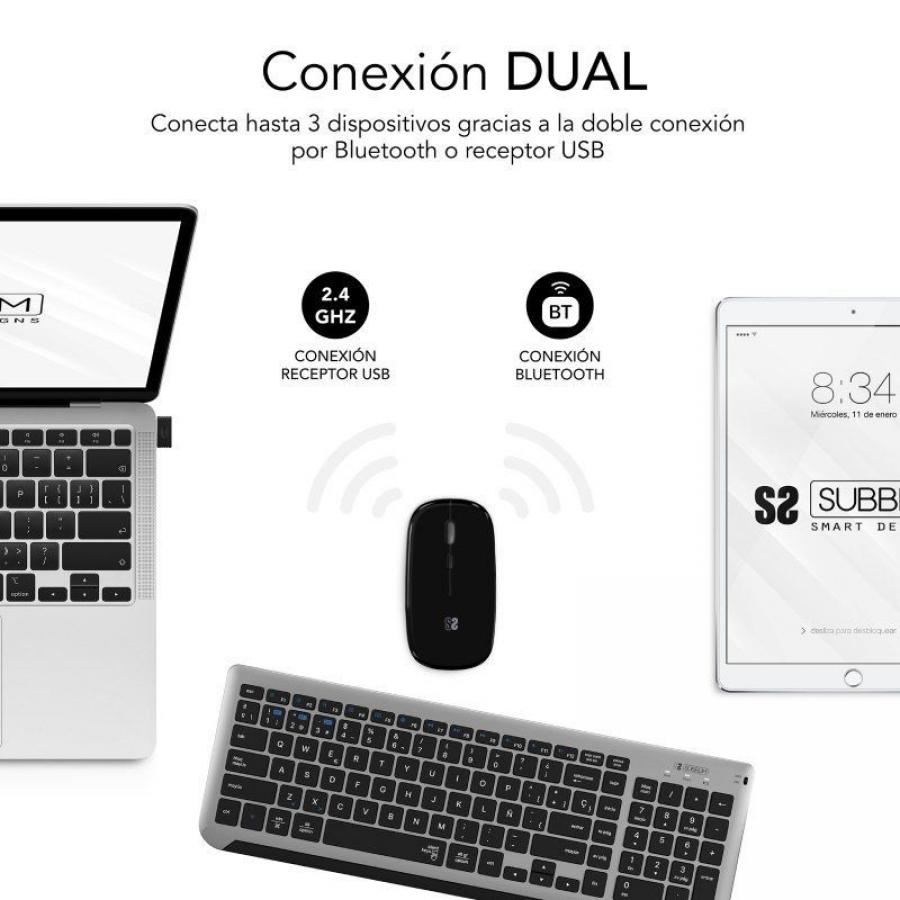 Teclado y Ratón Inalámbrico Subblim Combo Dual Prestige Extendido