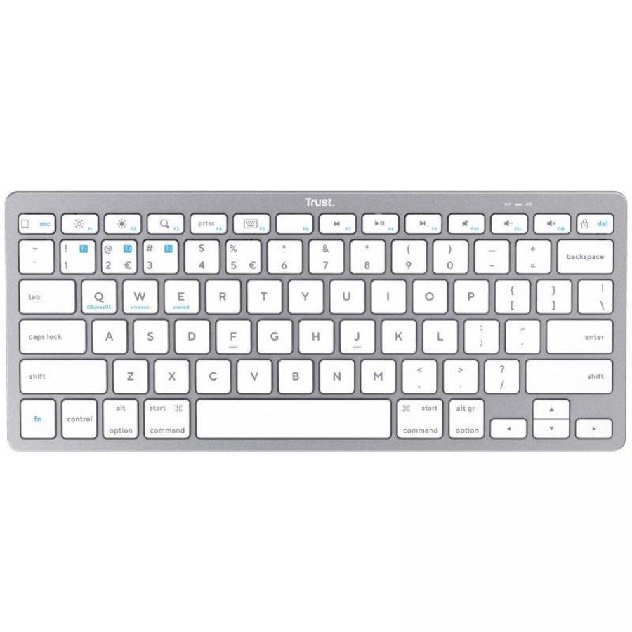 Teclado Compacto Inalámbrico por Bluetooth Trust 24654/ Plata