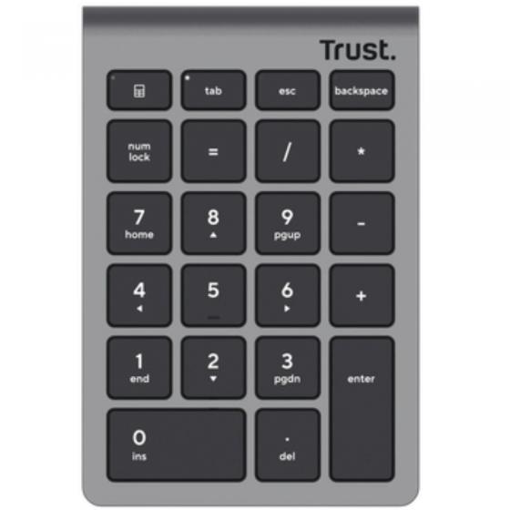 Teclado Numérico Inalámbrico Trust Xalas Wireless/ Plata