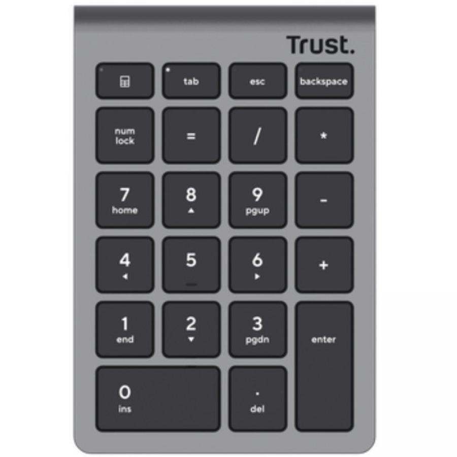 Teclado Numérico Inalámbrico Trust Xalas Wireless/ Plata