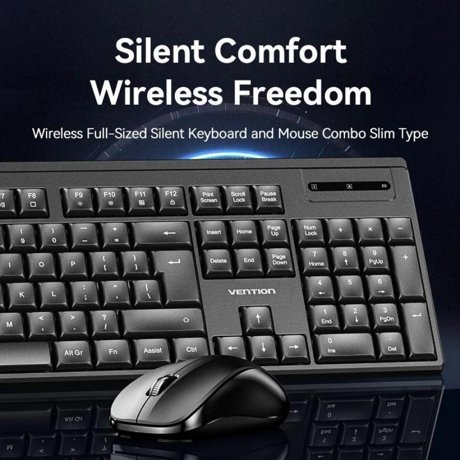 Teclado y Ratón Inalámbricos Vention Combo KTZB0-EN/ Inglés