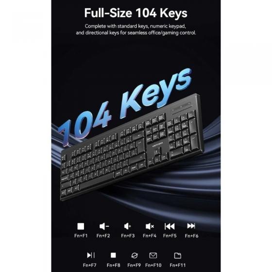 Teclado y Ratón Inalámbricos Vention Combo KTZB0-EN/ Inglés