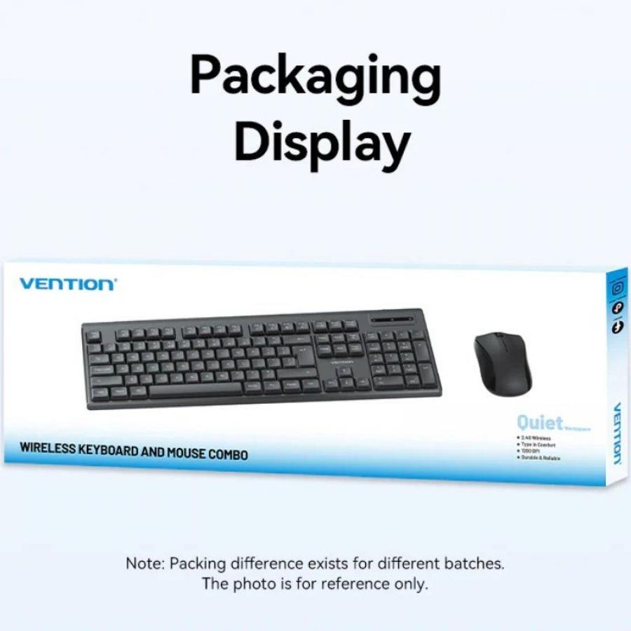 Teclado y Ratón Inalámbricos Vention Combo KTZB0-EN/ Inglés