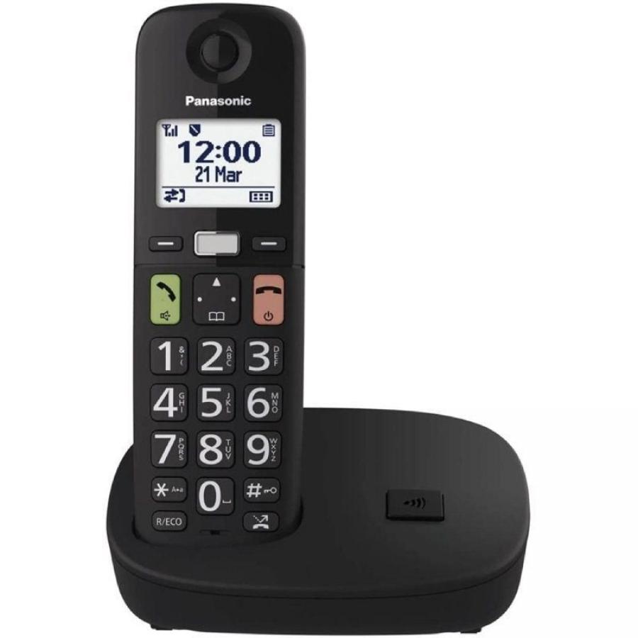 Teléfono Inalámbrico Panasonic KX-TGU112EXB/ Pack DUO/ Negro