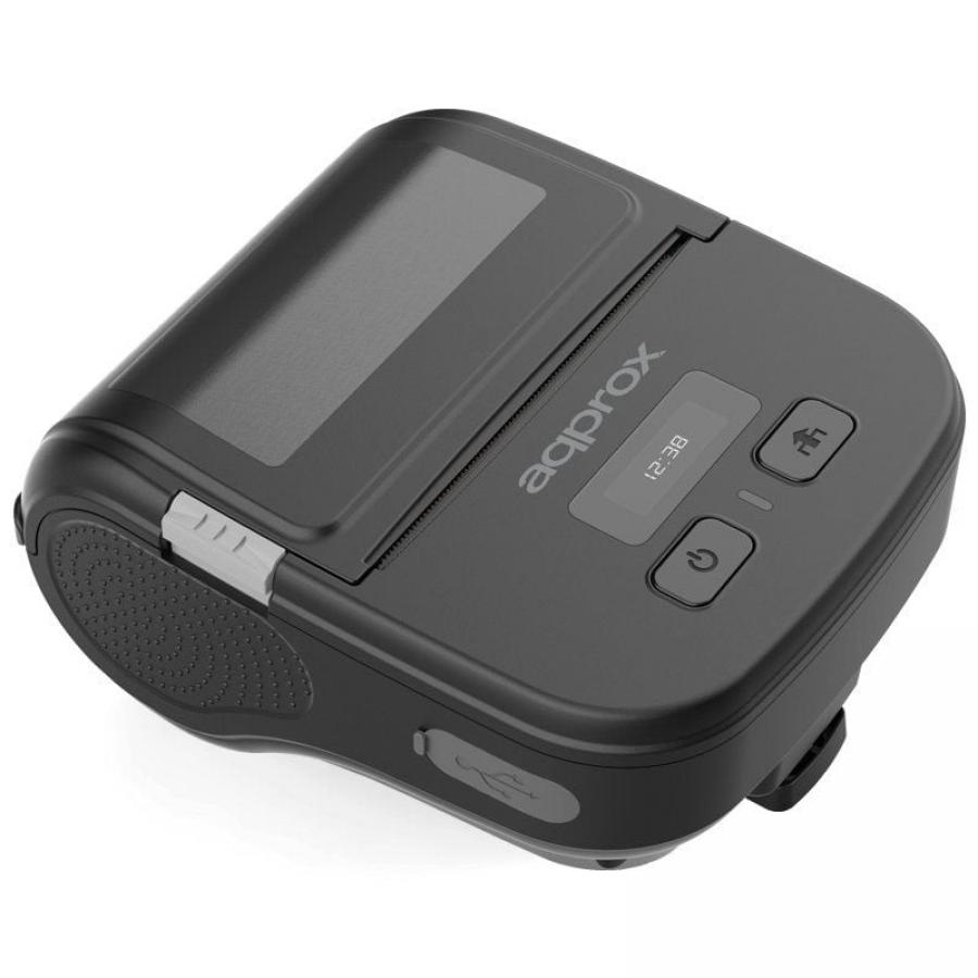 Impresora de Tickets Approx appPOS80PORTABLE/ Térmica/ Ancho papel 80mm/ USB-Bluetooth/ Negra