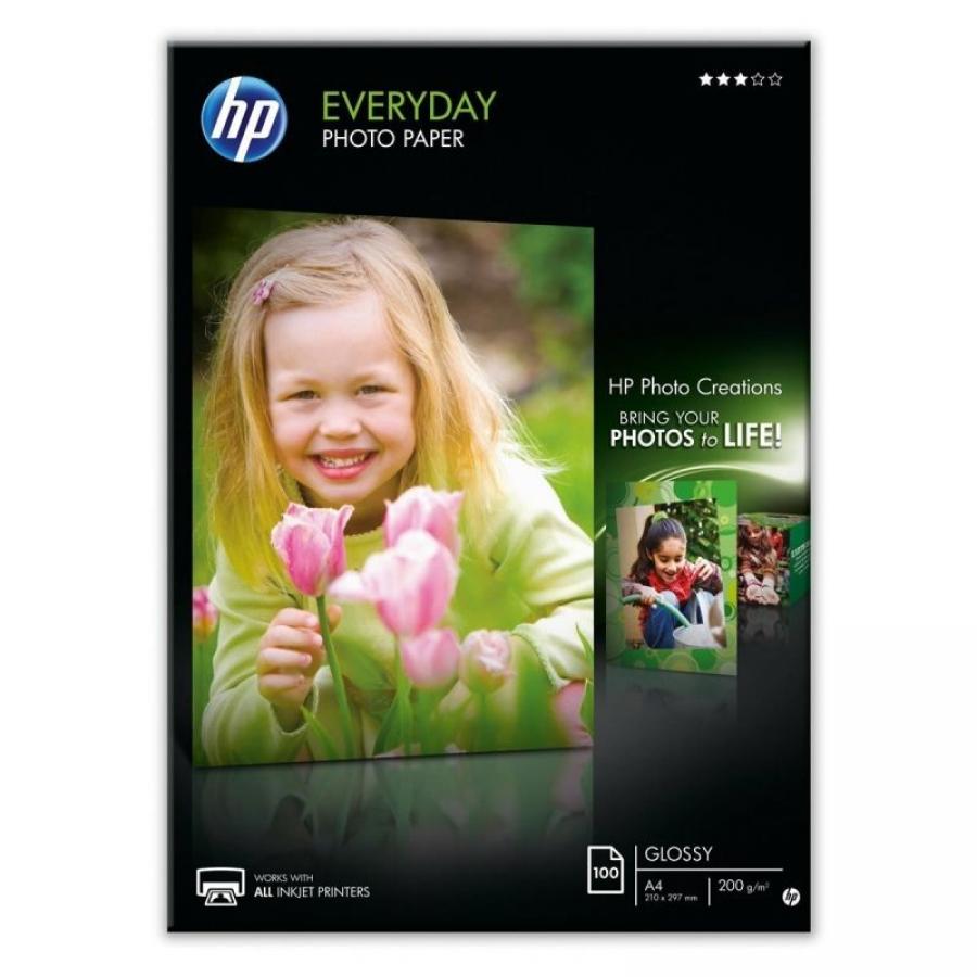Papel Fotográfico HP Everyday Q2510A/ DIN A4/ 200g/ 100 Hojas - Imagen 1