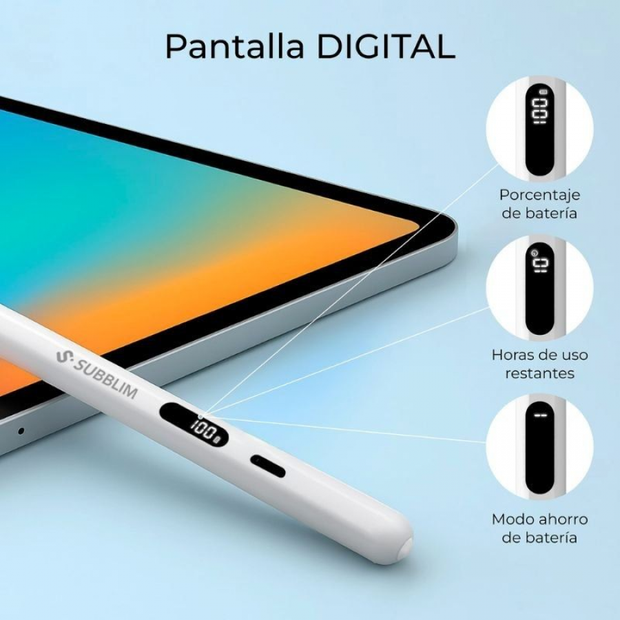 Lápiz Electrónico Subblim NoteFlow Pen para iPad/ Blanco