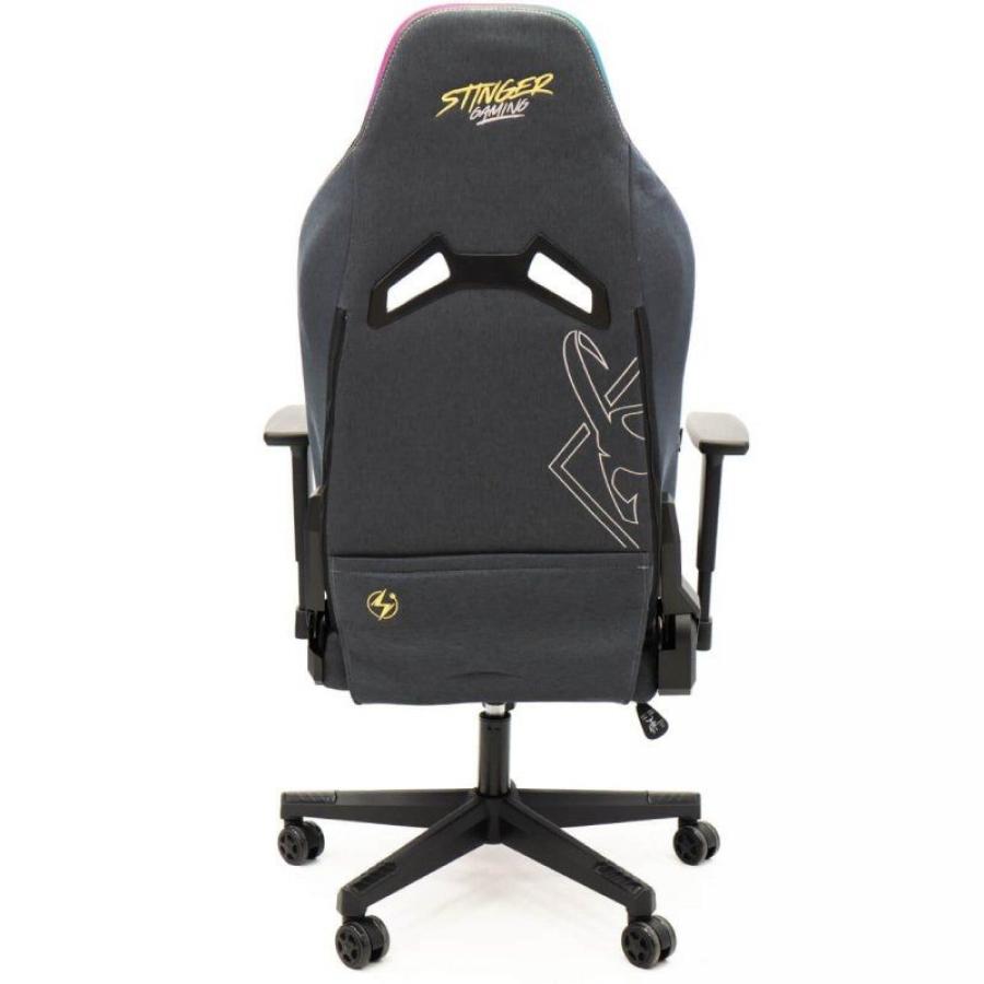 Silla Gaming Woxter Stinger Station Elite/ Luces LED/ Dorada y Plata