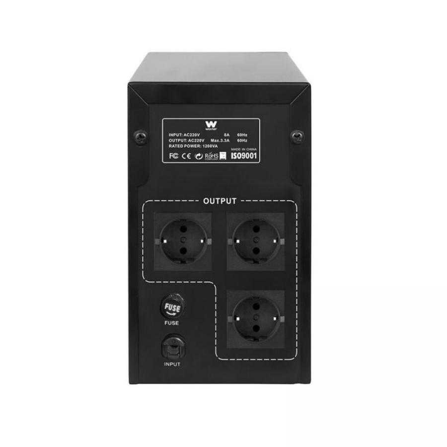 SAI Línea Interactiva Woxter UPS 1200 VA/ 1200VA-720W/ 3 Salidas/ Formato Torre