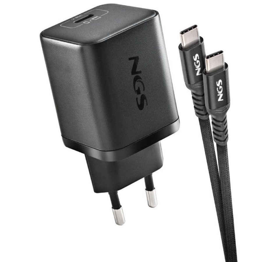 Cargador GaN de Portátil NGS BUD65W-H para HP/ 1xUSB Tipo-C/ 65W/ Automático/ 8 Conectores/ Voltaje 5-20V