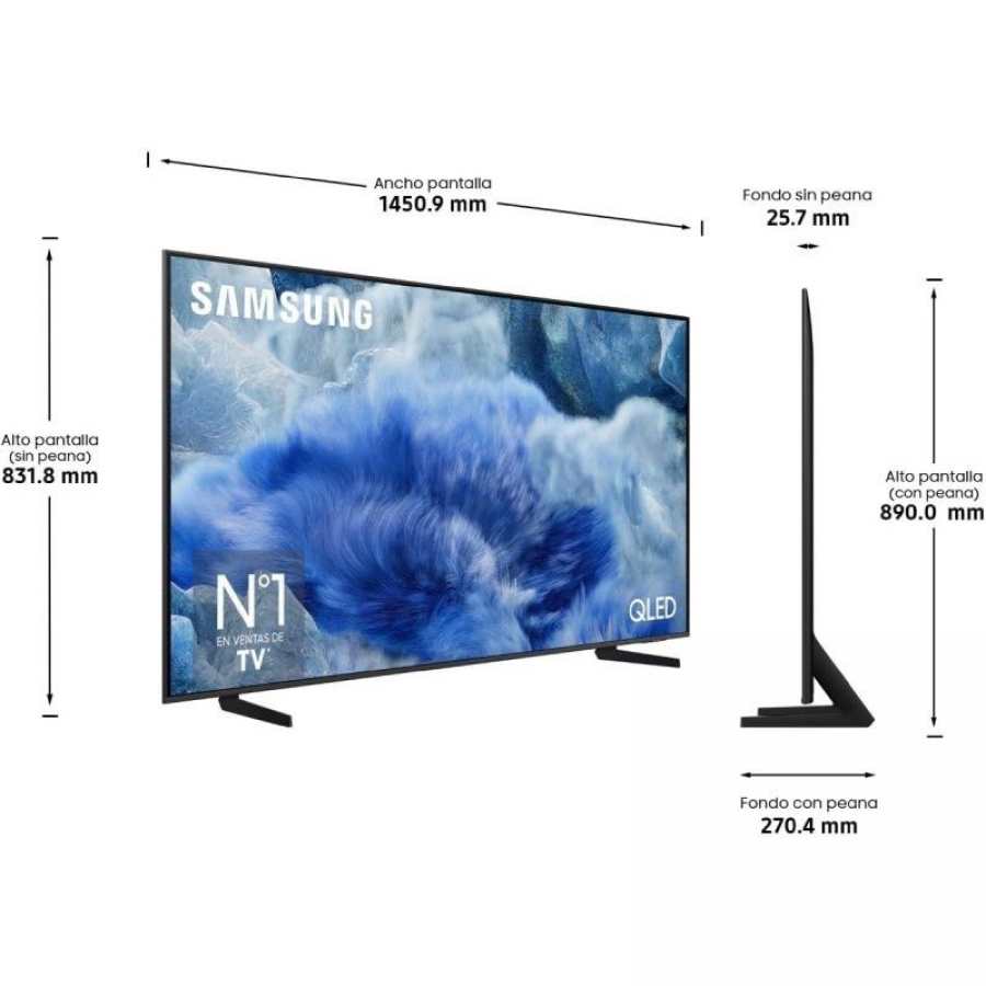 Televisor Samsung QLED Q8F TQ65Q8FAAU 65'/ Ultra HD 4K/ Smart TV/ WiFi