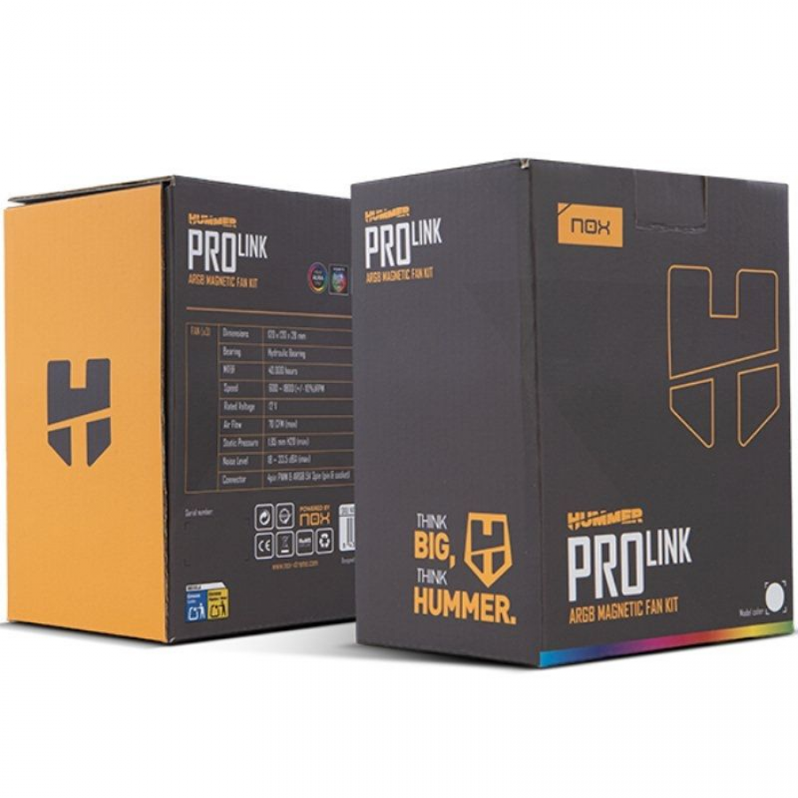 Pack 3 Ventiladores Nox Pro Link/ ARGB/ 12cm/ Blancos