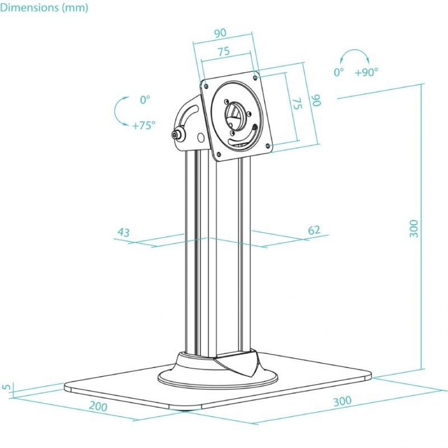 Soporte de Mesa para Marco Antirrobo de Tablet TooQ TQATC2601-B/ Negro