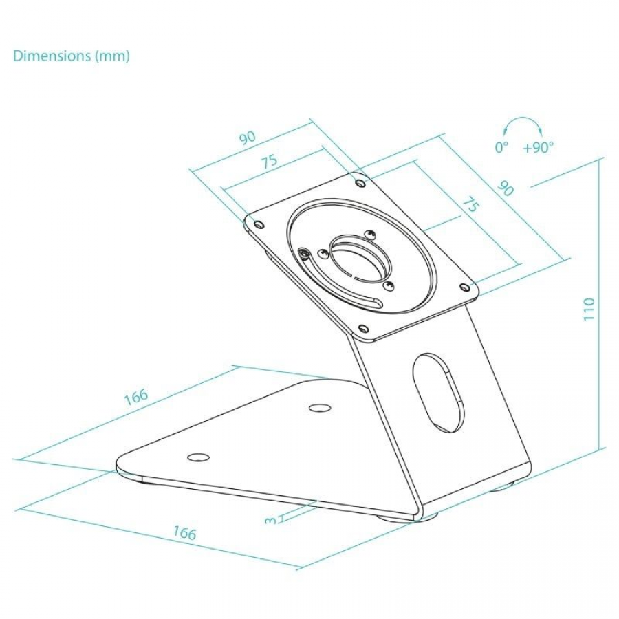 Soporte de Mesa/Pared para Marco Antirrobo de Tablet TooQ TQATWM3401-B/ Negro
