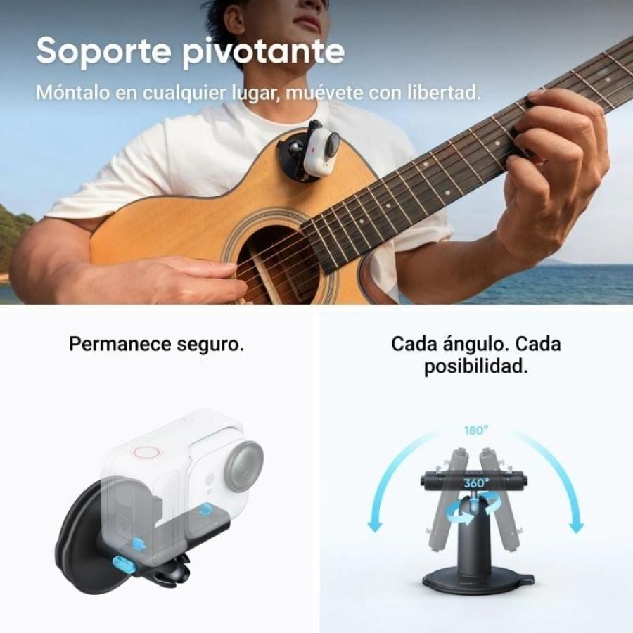 Cámara Digital Deportiva Insta360 GO Ultra Pack Creador/ 4K/ Ángulo de visión 360º/ Negra