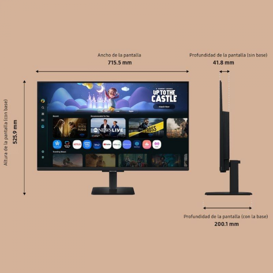 Smart Monitor Samsung M5 S32FM500EU 32'/ Full HD/ Smart TV/ Multimedia/ Negro