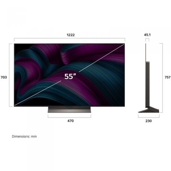 Televisor LG OLED Evo AI C5 OLED55C56LB 55'/ Ultra HD 4K/ Smart TV/ WiFi