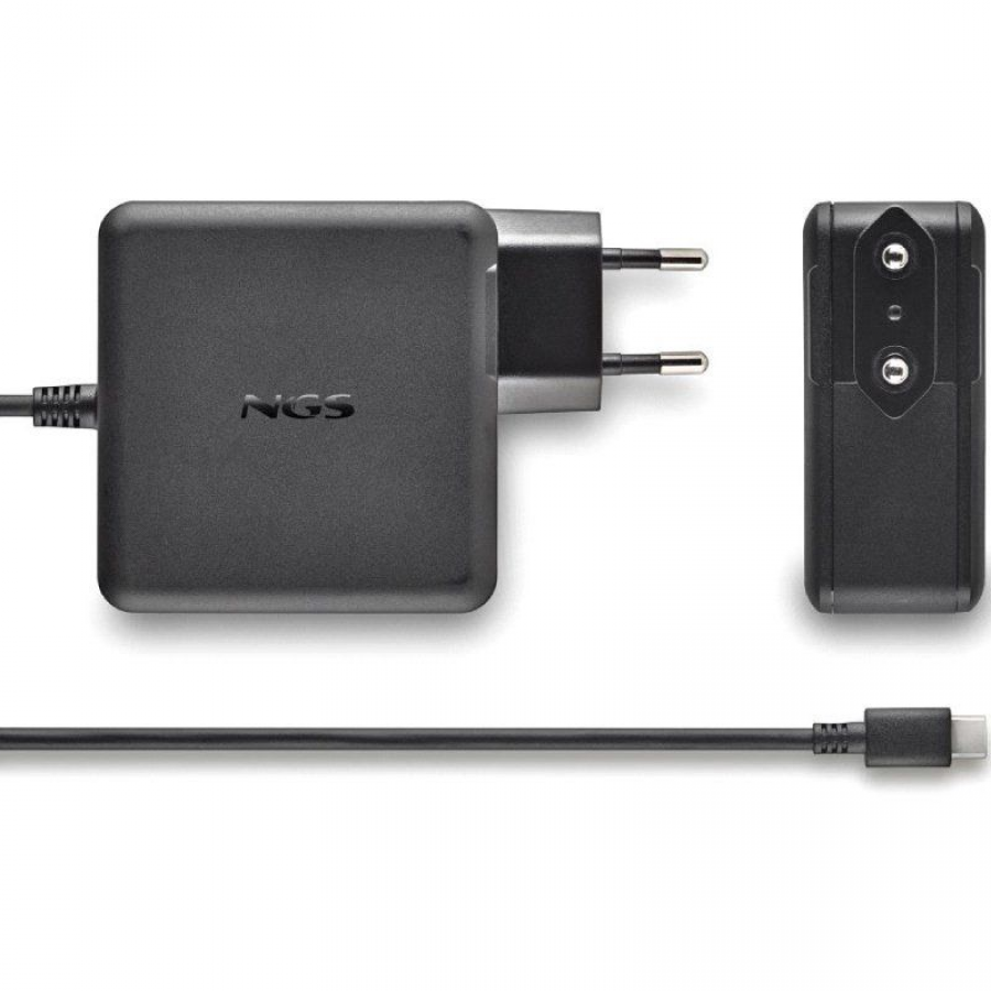 Cargador de Portátil NGS GAN 65W-C USB Tipo-C/ 65W/ Automático/ Voltaje 5-20V