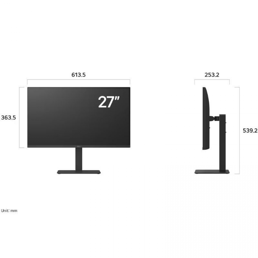 Monitor Profesional LG UltraFine 27BA45U-B 27'/ 4K/ Regulable en altura/ Negro