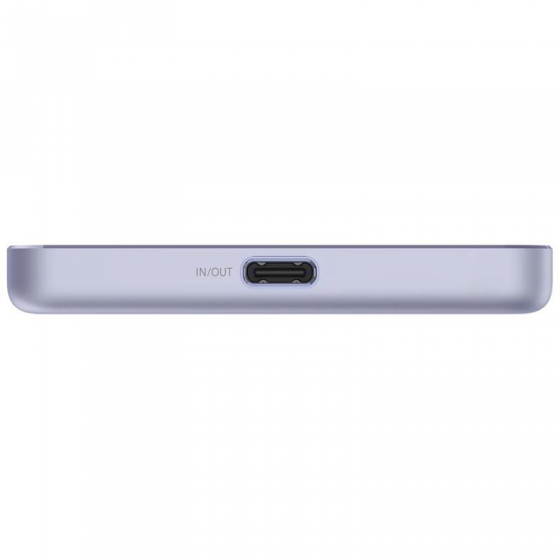 Powerbank 5000mAh Xiaomi Super Slim Magnetic Power Bank 5000/ Wireless/ Púrpura/ Incluye Cable USB Tipo-C