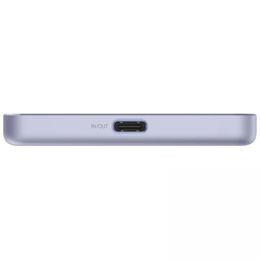 Powerbank 5000mAh Xiaomi Super Slim Magnetic Power Bank 5000/ Wireless/ Púrpura/ Incluye Cable USB Tipo-C