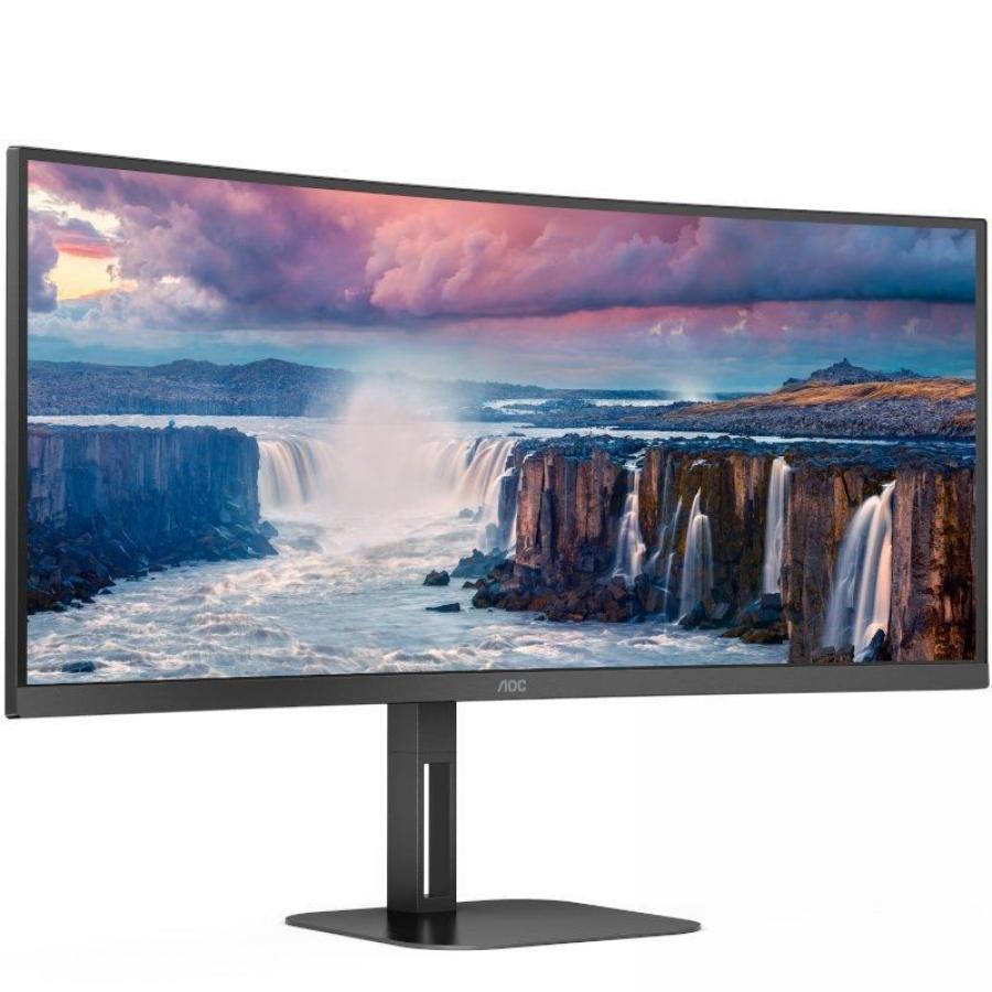 Monitor Profesional Ultraparonámico Curvo AOC CU34V5C/BK 34'/ WQHD/ Multimedia/ Negro