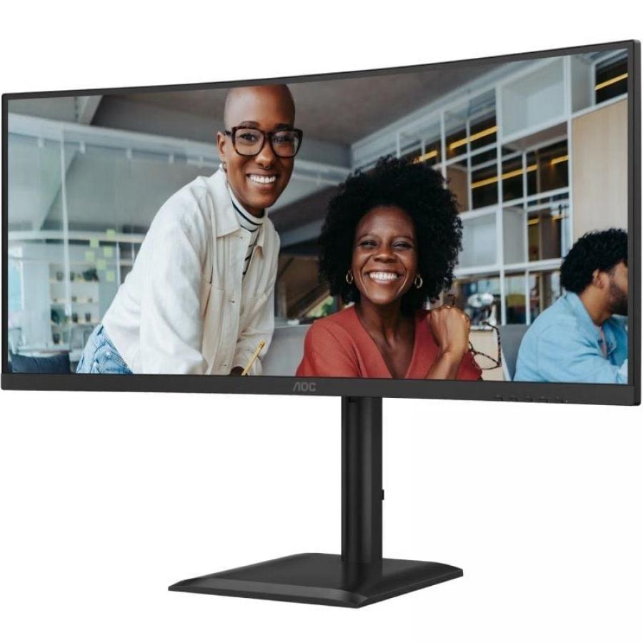 Monitor Profesional Ultraparonámico Curvo AOC CU34E4CV 34'/ WQHD/ Multimedia/ Regulable en altura/ Negro