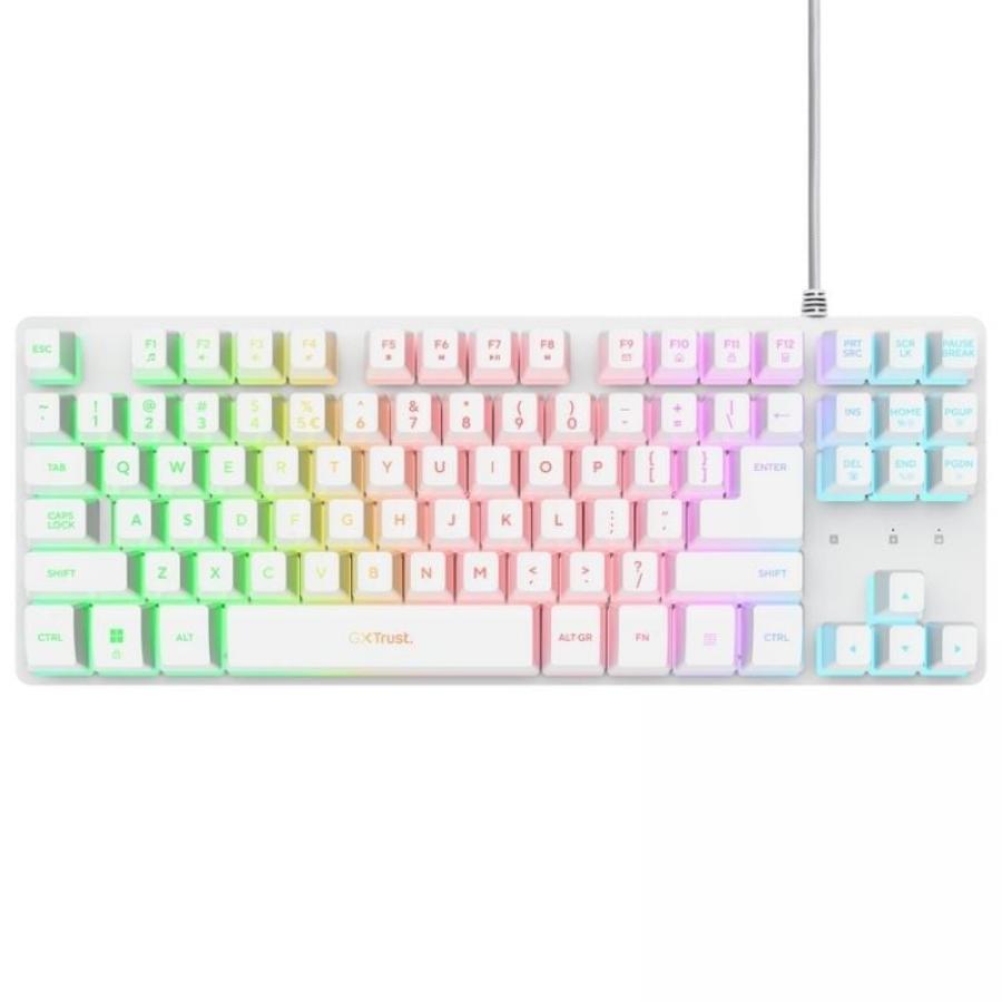 Teclado Gaming Trust Gaming GXT 833 Thado TKL 25896/ Blanco