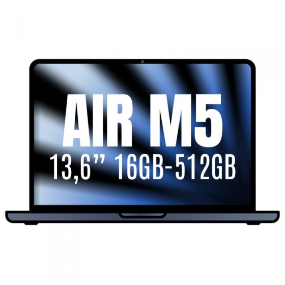 Apple Macbook Air 13,6'/ M5 10-Core CPU/ 16GB/ 512GB SSD/ 8-Core GPU/ Medianoche