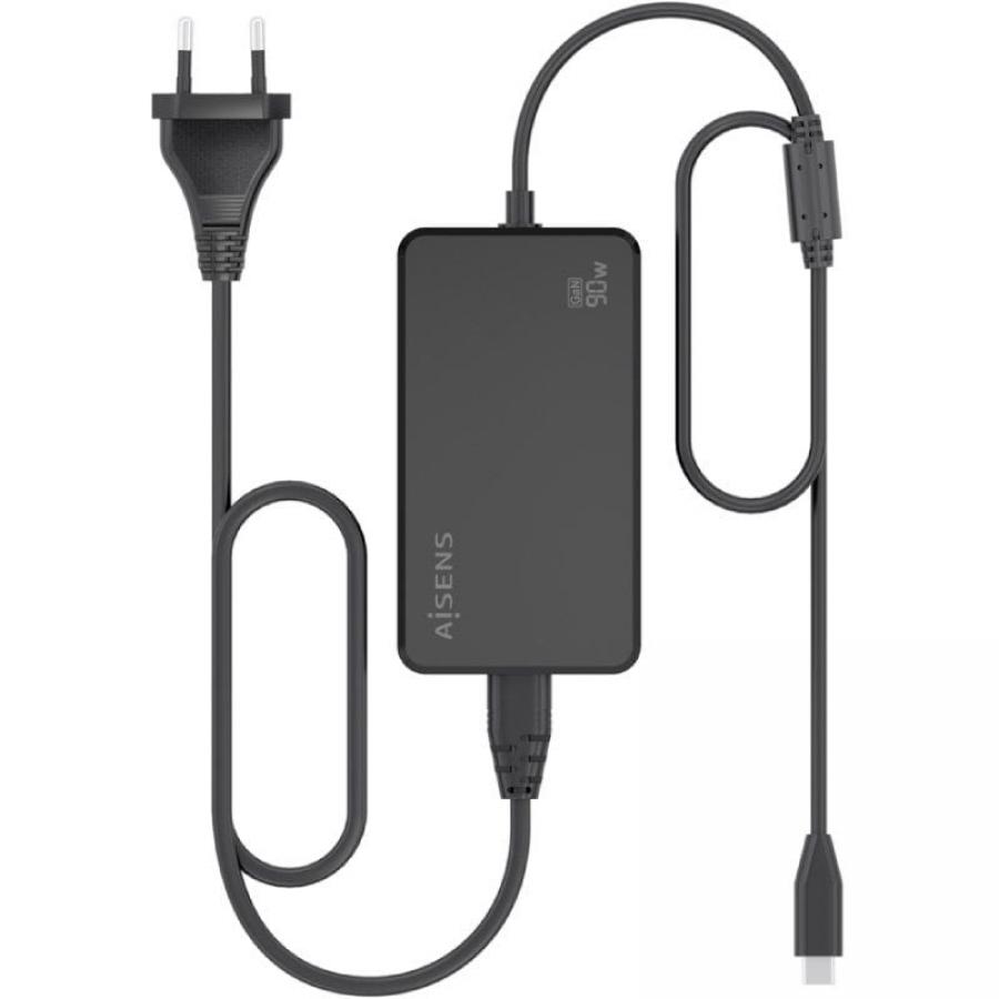 Cargador de Portátil GaN Aisens ASCH-1PD90D069-BK/ 1xUSB Tipo-C/ 90W/ Automático/ Voltaje 5-20V