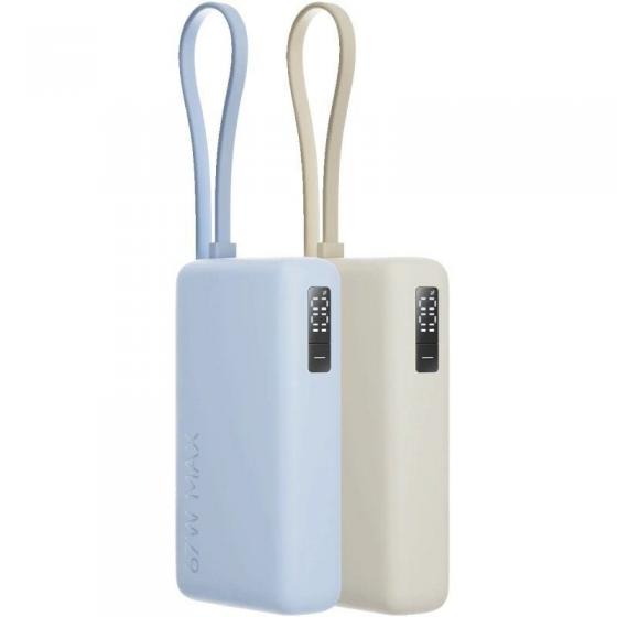 Powerbank 10000mAh Xiaomi 67W Power Bank Integrated Cable/ 67W/ Beige/ Incluye Cable USB Tipo-C