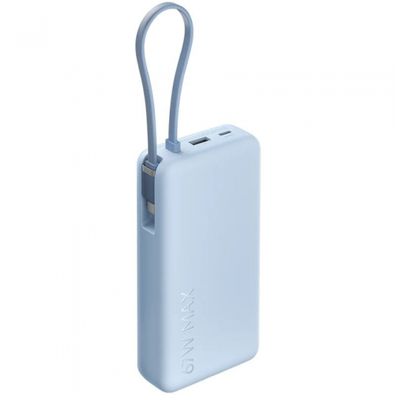 Powerbank 20000mAh Xiaomi 67W Power Bank Integrated Cable/ 67W/ Azul/ Incluye Cable USB Tipo-C