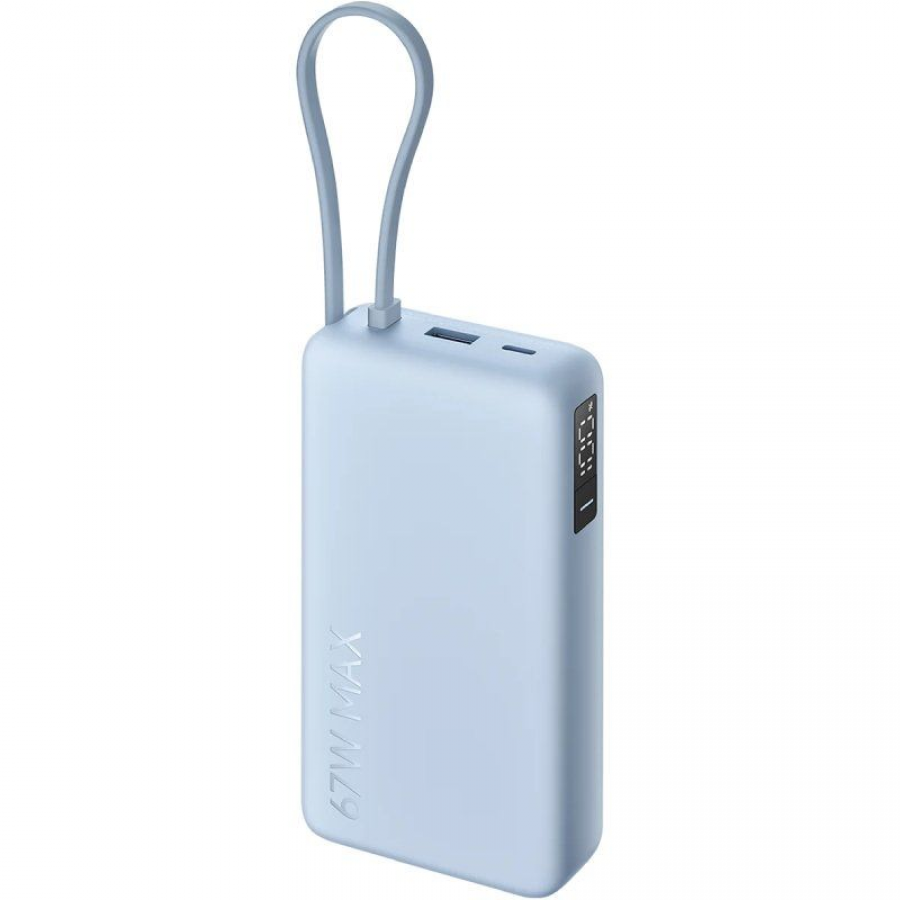 Powerbank 20000mAh Xiaomi 67W Power Bank Integrated Cable/ 67W/ Azul/ Incluye Cable USB Tipo-C
