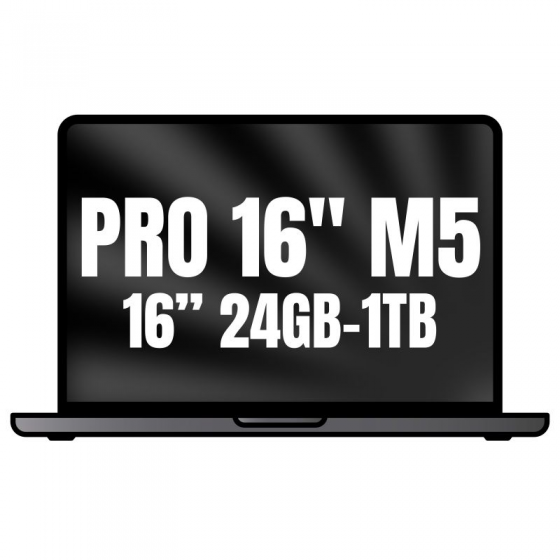 Apple Macbook Pro 16'/ M5 Pro 18-Core CPU/ 24GB/ 1TB SSD/ 20-Core GPU/ Negro Espacial